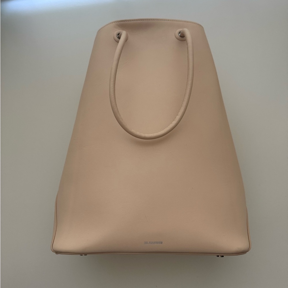 Jil Sander Neutral Leather Shoulder Bag